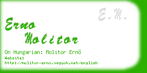 erno molitor business card